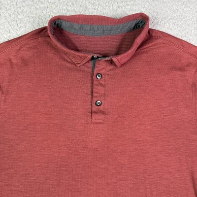 Lululemon Evolution Polo Shirt Mens M Red Short Sleeve Golf Stretch Button Down - Image 1 of 4
