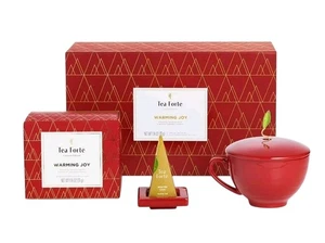 New In Package Tea Forte Gift Set Cup Handcrafted Pyramid Infusers Warming Joy - Picture 1 of 14