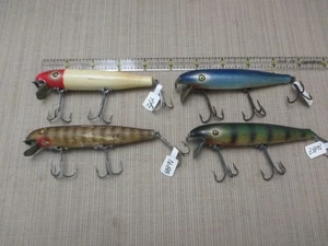 Pflueger 4 WOOD Fishing Lures - BEATERS - Picture 1 of 4
