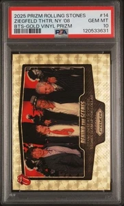 PSA 10 2025 Prizm Rolling Stones #14 ZIEGFELD NY '08 BTS-GOLD VINYL PRIZM 2/5 - Picture 1 of 2