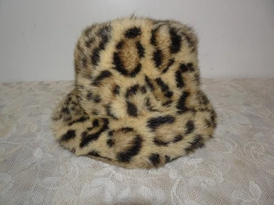 Sombrero floppy de piel sintética con estampado de leopardo 1960 1970 moda vintage elegante Foto 1 de 4