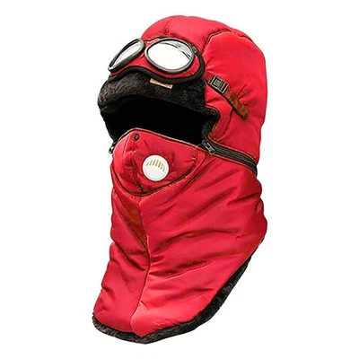 Máscara facial completa de esquí de pasamontañas cálida de invierno con cuello polar para clima frío a prueba de viento Foto 1 de 4