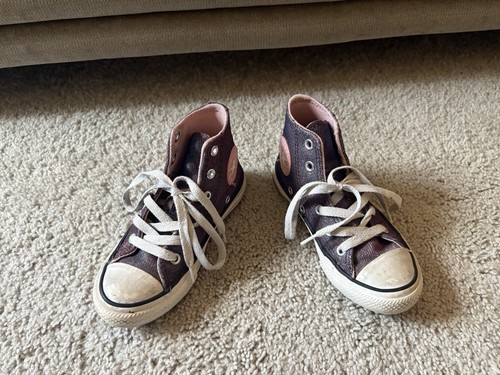 Converse Chuck Taylor All Star alte ragazze glitter rosa iridescente viola 11