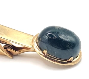 Vintage Moss Agate Tie Clip 1.5in - Picture 1 of 4