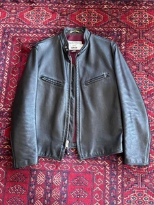 Schott 641xx Rider Jacket Men Size 42 Used Leather Black Excellent Condition - Picture 1 of 4