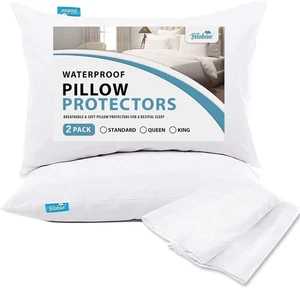 4 Pack Pillow Protectors with Zipper Breathable & Noiseless & Durable 100% Water - Picture 1 of 12
