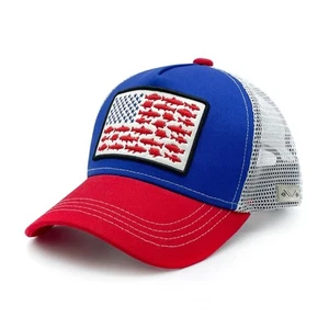 Toddler Trucker Hat, Embroidered American Fish Flag Hat Outdoor Fishing Mesh ... - Picture 1 of 6