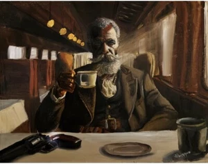 Sheriff Bass Burnett oil on canvas painting 18 X 14 By Joe Pomarico - Picture 1 of 1