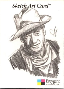 John Wayne Sketch Art Card by Chris Henderson – Breygent Hand-Drawn NM 1/1 - Picture 1 of 2