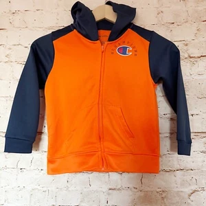 Champion Boys Kids Zip up Hoodie Jacket Size 5 Navy Orange - Picture 1 of 3