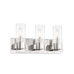 Minka Lavery Vernon Place 3 Light Bath Vanity, Chrome/Clear Ribbed - 5893-77 - Picture 1 of 1