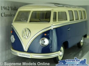 VOLKSWAGEN T1 CAMPER MODEL VAN BUS BLUE 1:24 SCALE OPENING PARTS LARGE CLASSIC K - Picture 1 of 5