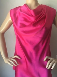 Maglia St John nuova con etichetta taglia M rosa cerise raso - Foto 1 di 5