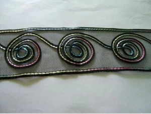 DESIGNER TRIMMING BLACK NET BLACK BRAID EMBROIDERED 4.2 - Bild 1 von 1