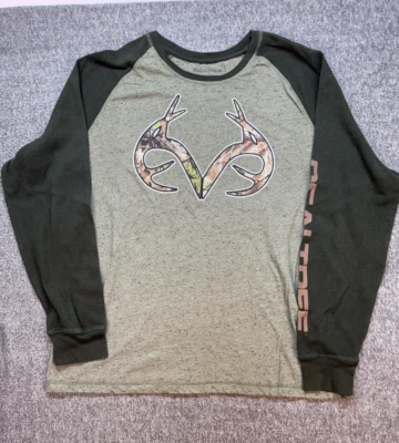 Realtree Shirt Men 2XL Green thermal Sleeves Antlers Camo - Image 1 of 4
