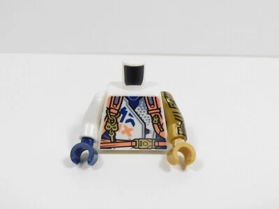 LEGO Ninjago Torso Estampado Blanco con Manga Dorada Minifigura B4 Foto 1 de 2