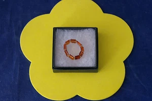 Bonito Anillo Ámbar Báltico con Segmento Rectangular Talla R/T/Y Y Elástico - Imagen 1 de 9
