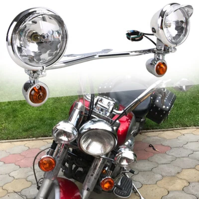 Driving Passing Fog Turn Signals Lights Bar For Yamaha V Star 650 950 1100 1300 - Image 1 of 4