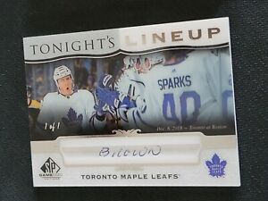 2019-20 UPPER DECK SP GAME USED CONNOR BROWN TL-ML2 #ed 1/1 TONIGHT'S LINE UP 