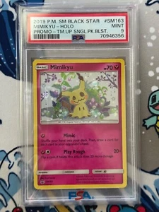 Pokemon Sun & Moon SM163 Mimikyu Holo Promo Team Up Blister PSA 9 MINT SWIRL - Picture 1 of 2