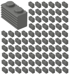 ☀️100x NEW LEGO 1x2 DARK BLUISH GRAY GRILLE Bricks (ID 2877) BULK Parts Building - Picture 1 of 2