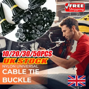 Automotive Zipper Clips, 1/10/20/30/50Pcs Nylon Universal Cable Tie Buckle - Picture 1 of 18