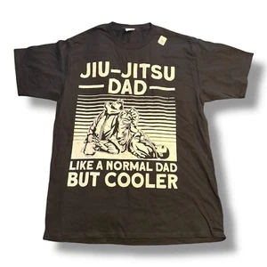 NEW Large Cool Jiujitsu Dad Tee Screen Printed Black and White - Picture 1 of 3