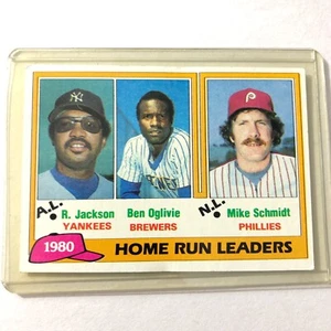 1981 (PHILLIES) (BREWERS) (YANKEES) Topps #2 Reggie Jackson/Oglivie/Schmidt LL - Picture 1 of 6