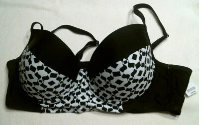 Joe Boxer Midkin Swim 2 piezas, negro/blanco a cuadros, bloqueado de color, tallas PLUS, NUEVO CON ETIQUETAS Foto 1 de 2