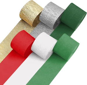6 Crepe Paper Streamers Rolls, 591Ft Pack of Unique Christmas Streamers for Part - Picture 1 of 7