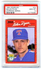 NOLAN RYAN~RARE (POP 64) "1990 DONRUSS LEARNING SERIES" PSA-10 GEM-MT CARD #24