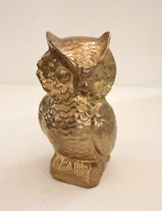 Eule Messing 1020g Tier Figur Vogel Uhu Statue Skulptur animal alt vintage KE12 - Bild 1 von 6