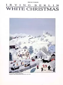 White Christmas Sheet Music Irving Berlin High Voice Popular Holiday Song - Picture 1 of 3