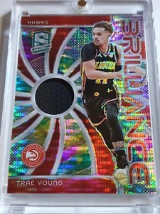 2023 Panini Spectra Trae Young #PATCH CELESTIAL /99 Game Worn Jersey - Rare - Picture 1 of 4