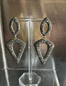 TURKISH HANDMADE DRUZY JEWELRY 925 STERLING SILVER  DROP EARRINGS - Picture 1 of 3