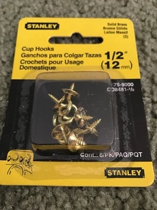 Stanley 75-9000 massiver Messing Tassenhaken, 1/2" - Bild 1 von 2