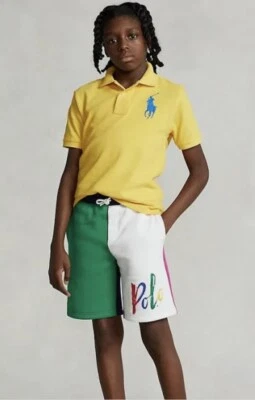 POLO Ralph Lauren Boys Classic Color Block Fleece Shorts Sz Large 14-16 NWT $50 - Image 1 of 4