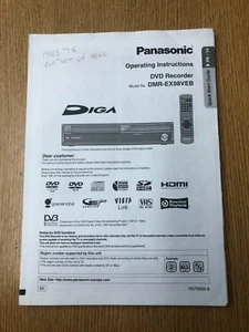 Panasonic DMR-EX98VEB DVD Recorder Operating Instructions Manual - Picture 1 of 1