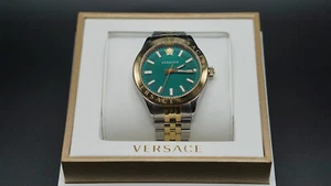 Versace Hellenyium Green Sunray Dial Men's Quartz Watch - Picture 1 of 15