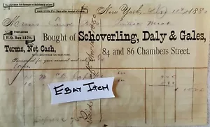 1881 New York Billhead SHOVERLING, DALY & GALES CHAMBER STREET - Bild 1 von 1