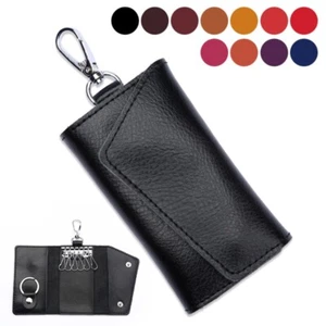 Haushälterin Schlüsselhalter Organizer Etui Kuh Split Auto Schlüssel Geldbörse Herren Damen - Bild 1 von 18