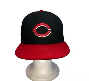 New Era 59Fifty Hat MLB Cincinnati Reds Fitted Sz 7 Red/Black Made in USA - Picture 1 of 6