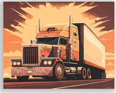 Kenworth Semi Truck Posters Print Gift Dispatch Diesel Driver Convoy Dispatch - Image 1 of 4