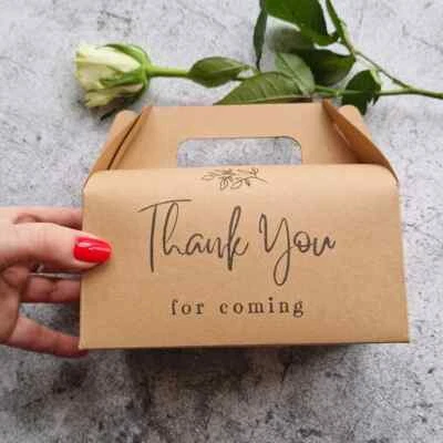Thank You For Coming-Favour Gift Box Treat Gable Party Food Box Wedding Birthday - Image 1 of 4