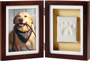 Pet Paw Print Photo Frame with Clay Imprint Kit, Pawprint Making Kit, Cat or Dog - Picture 1 of 5