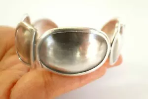 Plain Silver Multi Shape No Stone 925 Sterling Silver Cuff Bangle Bracelet - Picture 1 of 5