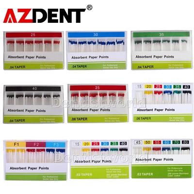 AZDENT Dental Endodontic Cotton Fiber Absorbent Paper Points PP 0.02/0.04/0.06 - Image 1 of 2