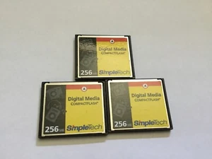 3pcs 256mb SimpleTech Compactflash memory CFI best for NIKON CANON cam,Routers. - Picture 1 of 2