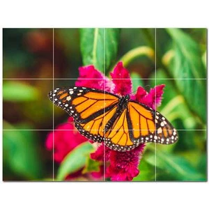 Mural de pared Butterfly cerámica azulejo PT500287. Azulejos 17" W x 12,75" H (12) 4,25 - Imagen 1 de 1