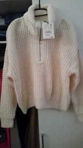 Strickpullover mit Kragen,Reißverschluss,pull&bear,größe M,neu mit etikett - Bild 1 von 5
